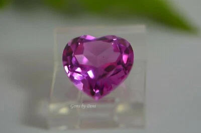 Lab-Created Pink Sapphire Heart Faceted (4x4mm-14x14mm). - Image 1 of 4