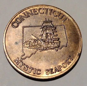 CONNECTICUT Cáscara de Bronce Juego de Aceite Ficha Estados de la Unión - Moneda Única - Imagen 1 de 4