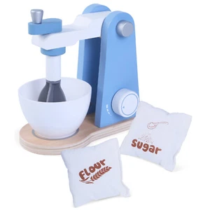 Rührgerät Kinderküche Holz Mixer Set Küchenmaschine Standmixer für Kinder blau - Bild 1 von 5
