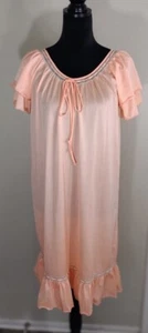 Vintage Sm INTIME PEACH Babydoll Nylon Nachthemd Nachthemd SPITZE - Bild 1 von 6