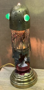 STUNNING ART NOUVEAU ENAMEL Jewel Shade LAMP LADY IRIS  Sezessionstil Jugendstil - Picture 1 of 24