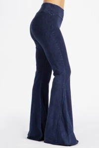 Chatoyant Plus Size Fit & Flare Raw Edge Bell Bottoms Electric Blue 1XL - Picture 1 of 4