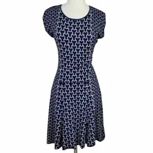 Laundry Shelli Segal Damen-Strickpulloverkleid Large marineblau Jaquard - Bild 1 von 5