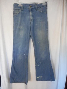 Vintage Lee Jeans flat front denim jeans 1960s Rare destroyed distressed - Picture 1 of 7