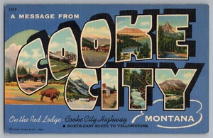 Postcard Greetings From Cooke City, Montana, Large Letter - Picture 1 of 2