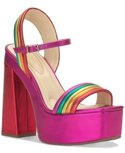 JESSICA SIMPSON Women's Ankle-Strap Slingback Platform Sandals, Multi Size 6.5M - Picture 1 of 5