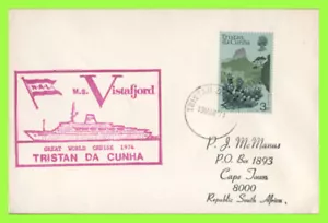 Tristan Da Cunha 1974 3p flora su NAL immatricolata M.S. Copertura cachet Vistafjord - Foto 1 di 1