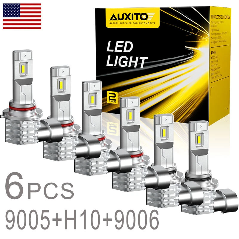 For Chevy Silverado 1500 2500 HD 2003-2005 2006 LED Headlights+Fog Lights Bulbs - Imagem 1 de 4