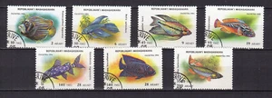Madagascar République Malgache 1994 poissons série 7 timbres oblitérés /TE4936 - Picture 1 of 1