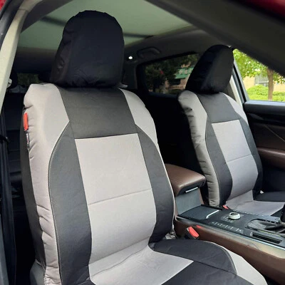 Juego de funda de asiento delantera negra gris 2 tonos lona impermeable para Ford Figo Foto 1 de 4