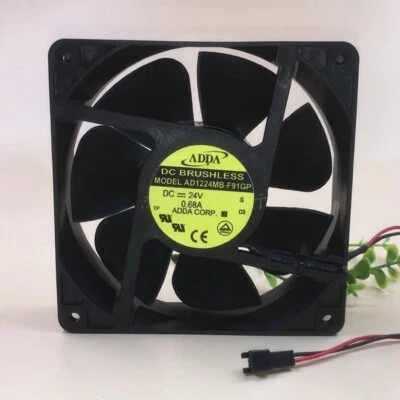 ADDA AD1224MB-F91GP 12038 DC24V 0.68A 12CM 2-Pin Inverter Cooling Fan - Image 1 of 3