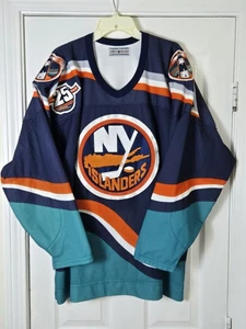 CCM Center Ice New York Islanders Wave Fisherman Jersey Size 54 Blue 25th Anniv - Picture 1 of 8