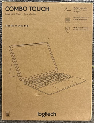 Logitech Combo Touch Keyboard Case for iPad Pro 11-inch (M4) Open Box New - Image 1 of 4