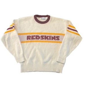 Washington Redskins Sweater Medium Cliff Engle Mens Vintage White - Picture 1 of 11