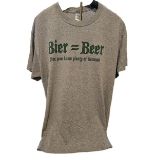 Schmidts Sausage House Bier=Beer German T-Shirt Size XL Columbus Ohio Grey Green - Picture 1 of 8