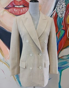 Wunderschöner Aritzia Wilfred Margaux karierter Blazer hellbraun/beige zweireihig Damen 0 - Bild 1 von 13