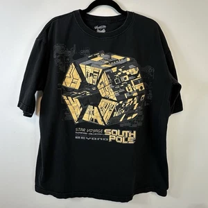 Vintage Y2K South Pole T Shirt Mens Large Star Wars Star Voyage Black Gold Puffy - Picture 1 of 10