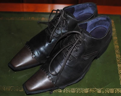 Derby, femme, Marithé Francois GIRBAUD, 37, cuir, marron, lacets, talons 4.5 cm. - Photo 1/4