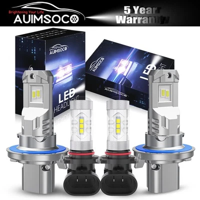 For 2009-2014 Dodge Challenger - 4x LED Headlight Bulbs High Low Beam Fog Light - Image 1 of 4