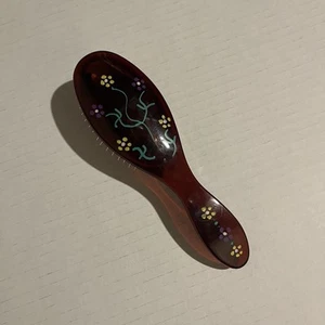 Hair Brush Generic Accessory For Dolls Floral Hand Painted - Picture 1 of 5