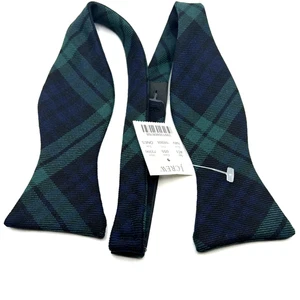 Vintage Adjustolox J Crew Herren blau grün Schottenkaro Wolle Fliege 2 1/2 Hergestellt in den USA - Bild 1 von 3