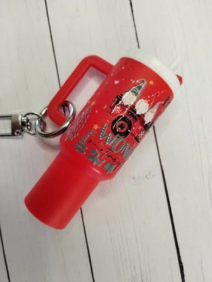 Mini Tumbler Chapstick Holder Keychain Screw Cap Lip Balm Storage Christmas - Image 1 of 4