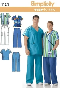 Simplicity 4101 BB - Easy To Sew Pattern - Unisex Scrubs -Sizes  XL - XXXL - Picture 1 of 1