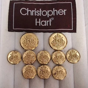 Bottoni blazer Christopher Hart oro 10 2 grandi, 8 più piccoli Waterbury - Foto 1 di 3