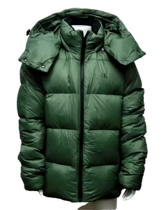 Abrigo acolchado corto verde con cremallera talla pequeña Calvin Klein para niños y niñas precio de venta sugerido por el fabricante 170 GBP - Imagen 1 de 6