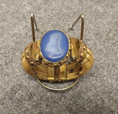 Pulsera bovina hueso ágata vintage broche de pasador Foto 1 de 4