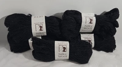 New Lot of 6 Elsebeth Lavold Silky Wool Yarn 65% Wool 35% Silk Black DK Weight - Image 1 of 4