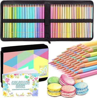 Melifluo 50 Macaron Buntstifte Set, Pastellstifte Mal-Stifte Erwachsene, Stifte - Bild 1 von 4