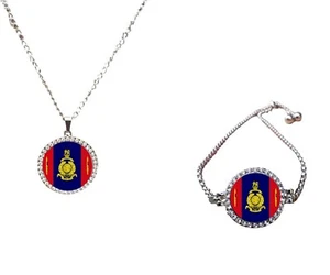 Set Of 2 45 Commando Royal Marine Silver Colour Bracelet + Necklace + Gift Boxes - Picture 1 of 6