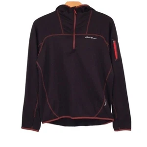 Eddie Bauer Preheat braun Viertelreißverschluss Kapuzenpullover Herren Medium Langarm - Bild 1 von 15