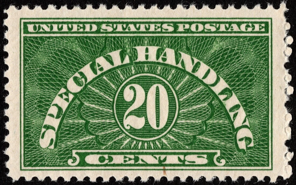 US - 1940 - 20 Cents Green Special Handling Issue Wet Printing # QE3a Mint NH - Image 1 of 1