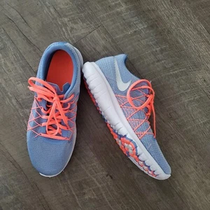 Nike Sneakers Size 6.5 Youth 8 Women's Fury 2 GS Blue Orange Running Walking NEW - Picture 1 of 7
