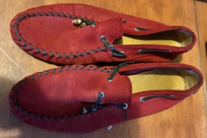 Gucci Red Suede Loafers Size 10 Width E - Picture 1 of 3