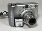 Canon PowerShot A520 4.0MP Digital Camera Silver + 16GB SD Card + Case TESTED