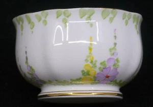 VINTAGE ROYAL STANDARD ENGLISH BONE CHINA OFFENE ZUCKERDOSE, HANDBEMALTE BLUMEN - Bild 1 von 6