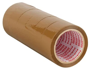 Adhesive Carton Packing High Strength Tape Brown, 2inch 48mm x 65 Pack of 6 - Picture 1 of 4