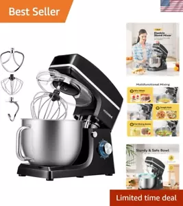Compact Black Stand Mixer with 6-Speed Control and Accessories - 660W Power - Picture 1 of 9
