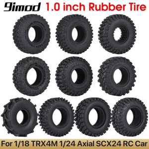 9IMOD 1.0 inch RC Tires 4pcs Rubber Wheel Tyre for 1/18 TRX4M 1/24 Axial SCX24 - Picture 1 of 26