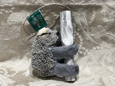 Kurt Adler BURI BRISTOL GRAY SLOTH CHRISTMAS ORNAMENT DECORATION NWT Foto 1 de 4