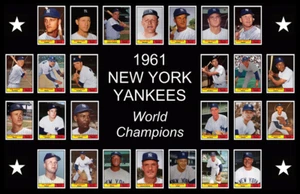 1961 NEW YORK YANKEES Baseball Card Complete Set POSTER Artwork Man Cave Decor - Picture 1 of 2