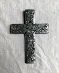 Carson Industries Inc. Religious "GOD BLESS OUR HOME" Ornate Metal Wall 9"Cross - Picture 1 of 2