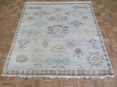 5'9 x 6'1 Square Hand Knotted Gray Modern Oushak Oriental Rug G15257 - Image 1 of 4