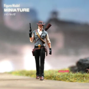 Figura de muñeca miniatura utilería escena rifle vaquero 1/87 apta para coches modelo de vehículo - Imagen 1 de 6