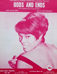 Dionne Warwick - Odds And Ends 1969 Original Australian Sheet Music - Picture 1 of 1