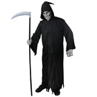 Grim Reaper Costume Adults Death Ghoul Halloween Fancy Dress Scythe Facepaint