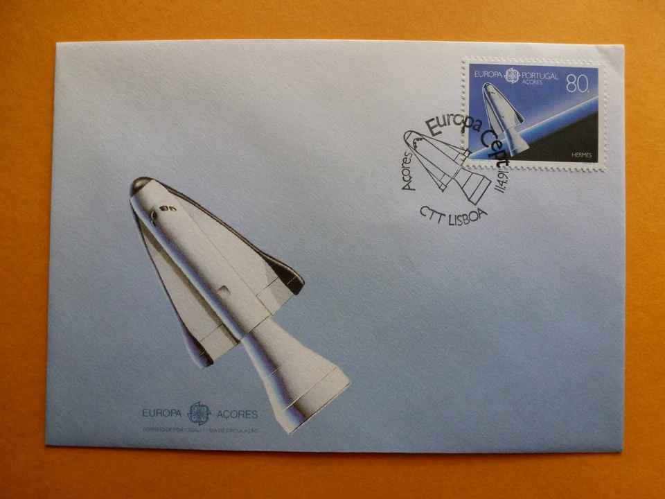LOT 15400 ENVELOPPE" AÇORES PORTUGAL EUROPE DE L'ESPACE NAVETTE HERMÉS " 1991 - Photo 1/1